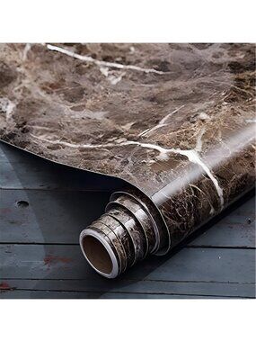 Dark Brown Marble Wallpaper Peel and Stick Granite Paper15.7"x196"